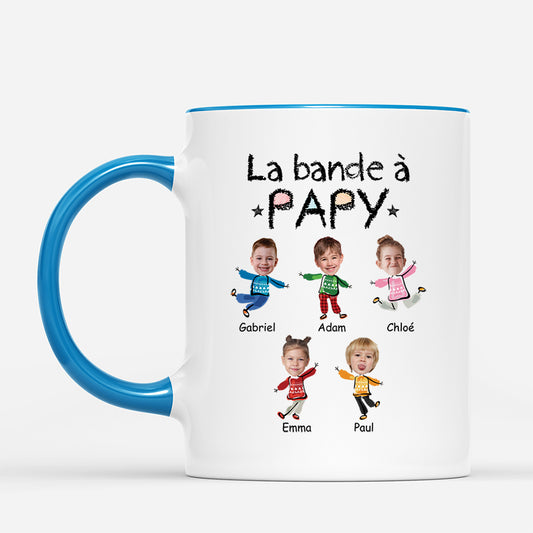 2961MFR2 la bande a papy version noel avec visages mug papy personnalise pour noel