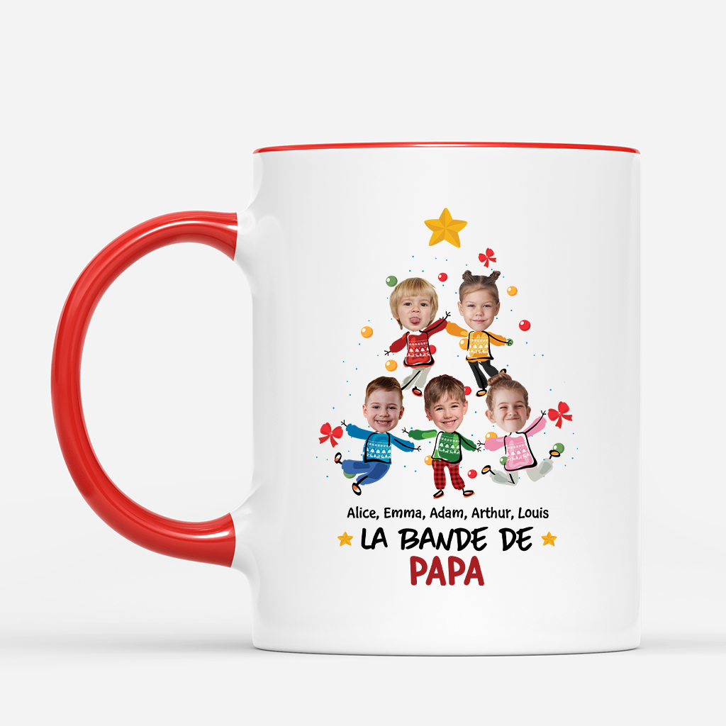 2964MFR2 la bande a mamie version sapin de noel avec visages mug mamie personnalisable