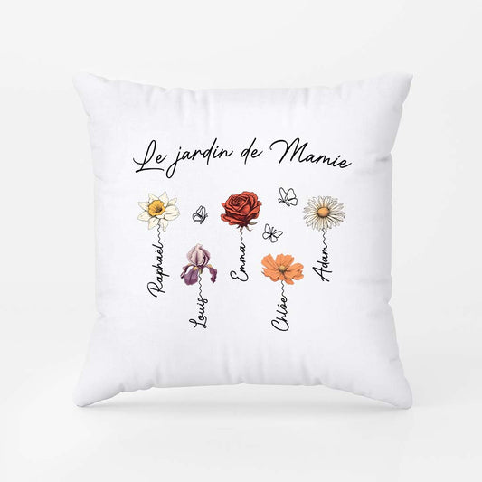 2966PFR1 le jardin de mamie florale coussin mamie original