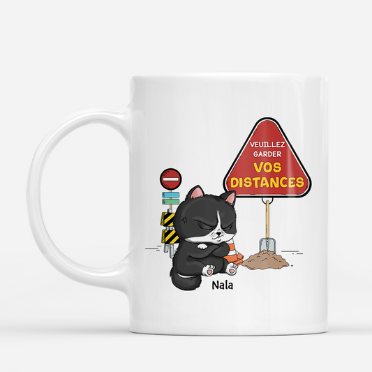 2967MFR1 veuillez garder vos distances version chat tasse avec chats
