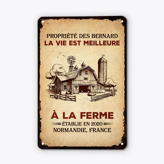 2968EFR1 propriete des bernard plaque en metal personnalisee