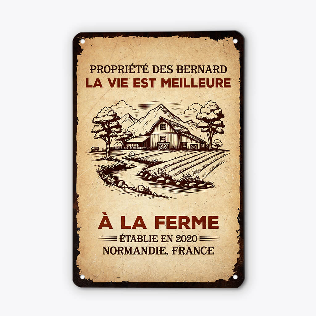 2968EFR2 propriete des bernard plaque en metal personnalisee