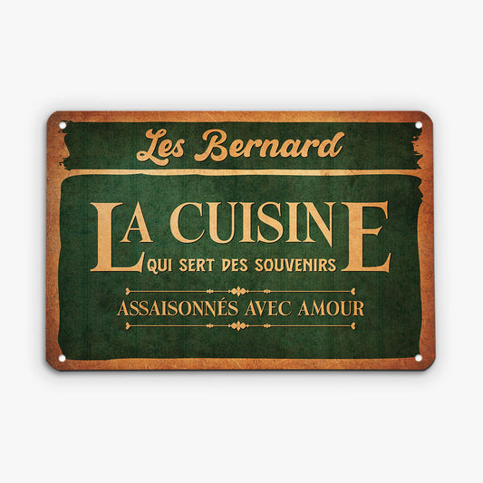 2971EFR1 la cuisine qui sert des souvenirs plaque en metal personnalisable