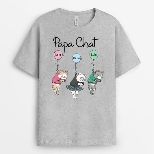 2975AFR2 maman chats aux ballons t shirt personnalise chat