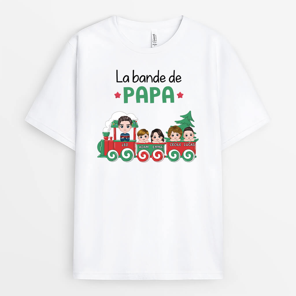 2978AFR1 la bande a papy version train de noel tee shirt papy personnalisable