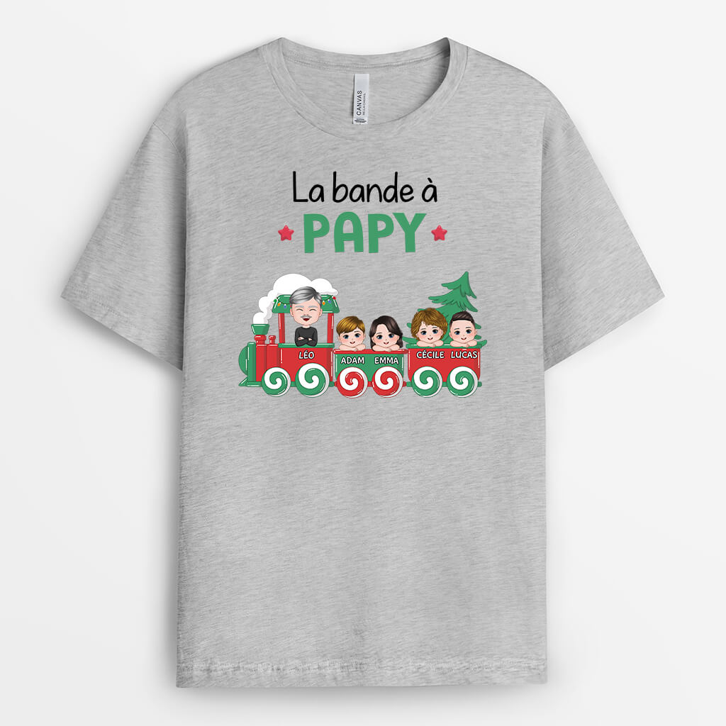 2978AFR2 la bande a papy version train de noel tee shirt papy personnalisable