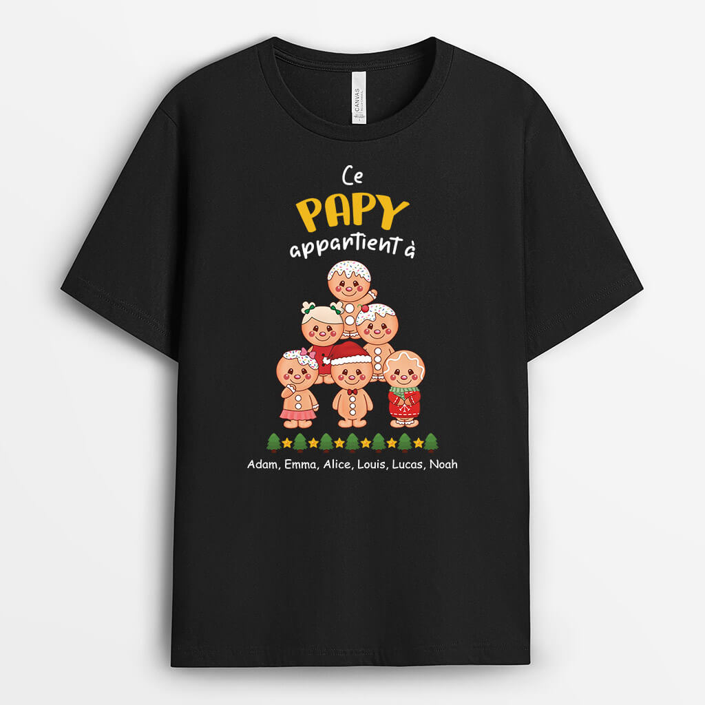 2981AFR1 ce papy appartient a version sapin de biscuits t shirt papy personnalisable