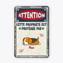 2984EFR2 cette propriete est protegee par les chiens plaque personnalisable avec chien