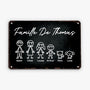 2994EFR1 la famille version bonhomme allumette plaque en meta personnalisee famille