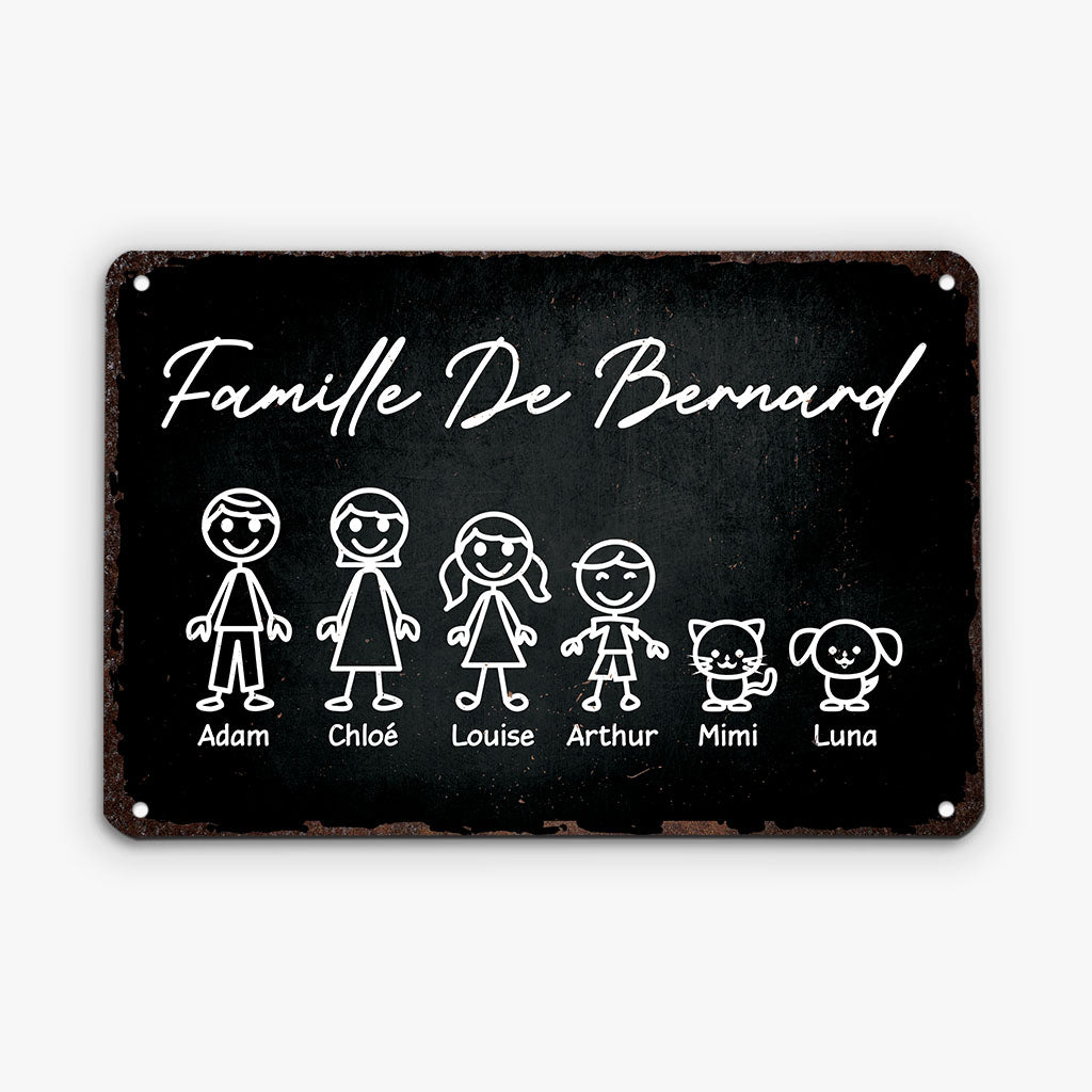 2994EFR2 la famille version bonhomme allumette plaque en meta personnalisee famille_8053c2e8 aa62 4746 bc19 bc1e388c1097