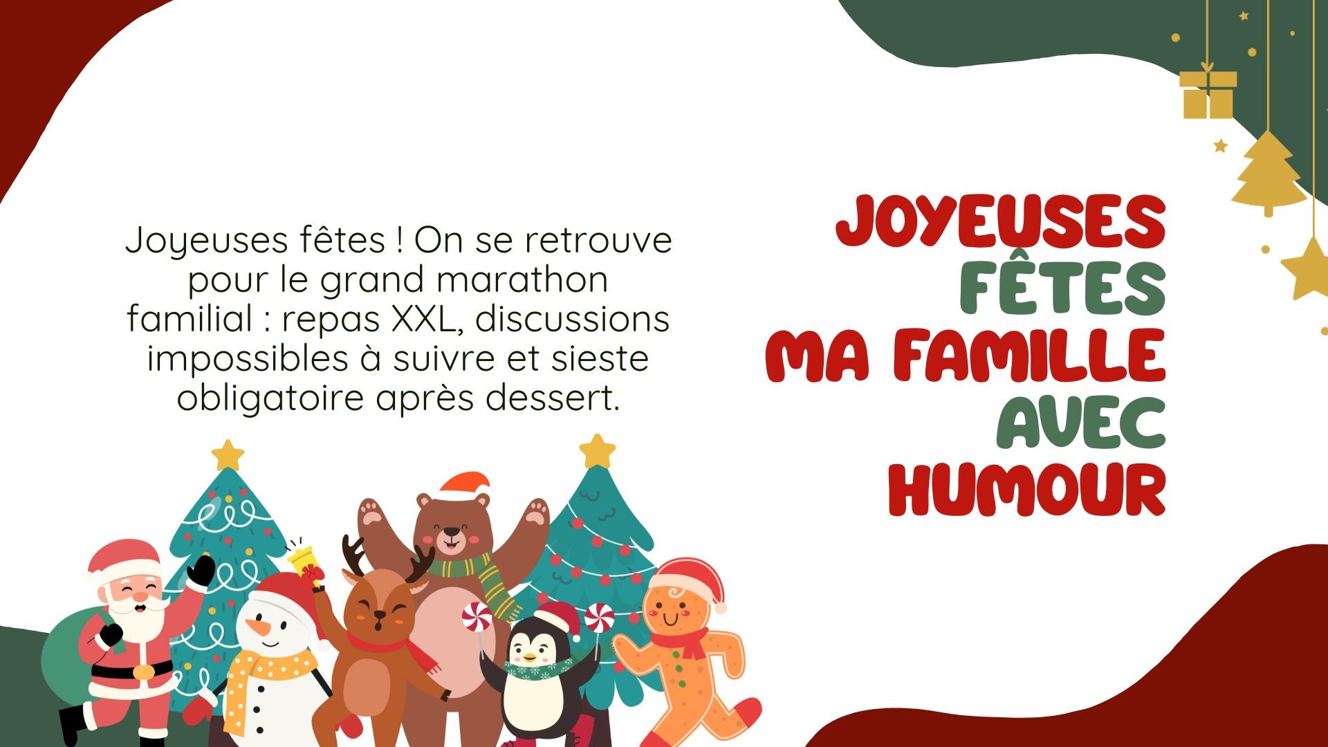 bonnes fêtes de fin d'année rigolo​ pour la famille