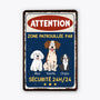 3005EFR2 plaque en metal personnalisee avec animaux de compagnie attention a mes chiens 3005e6p3c