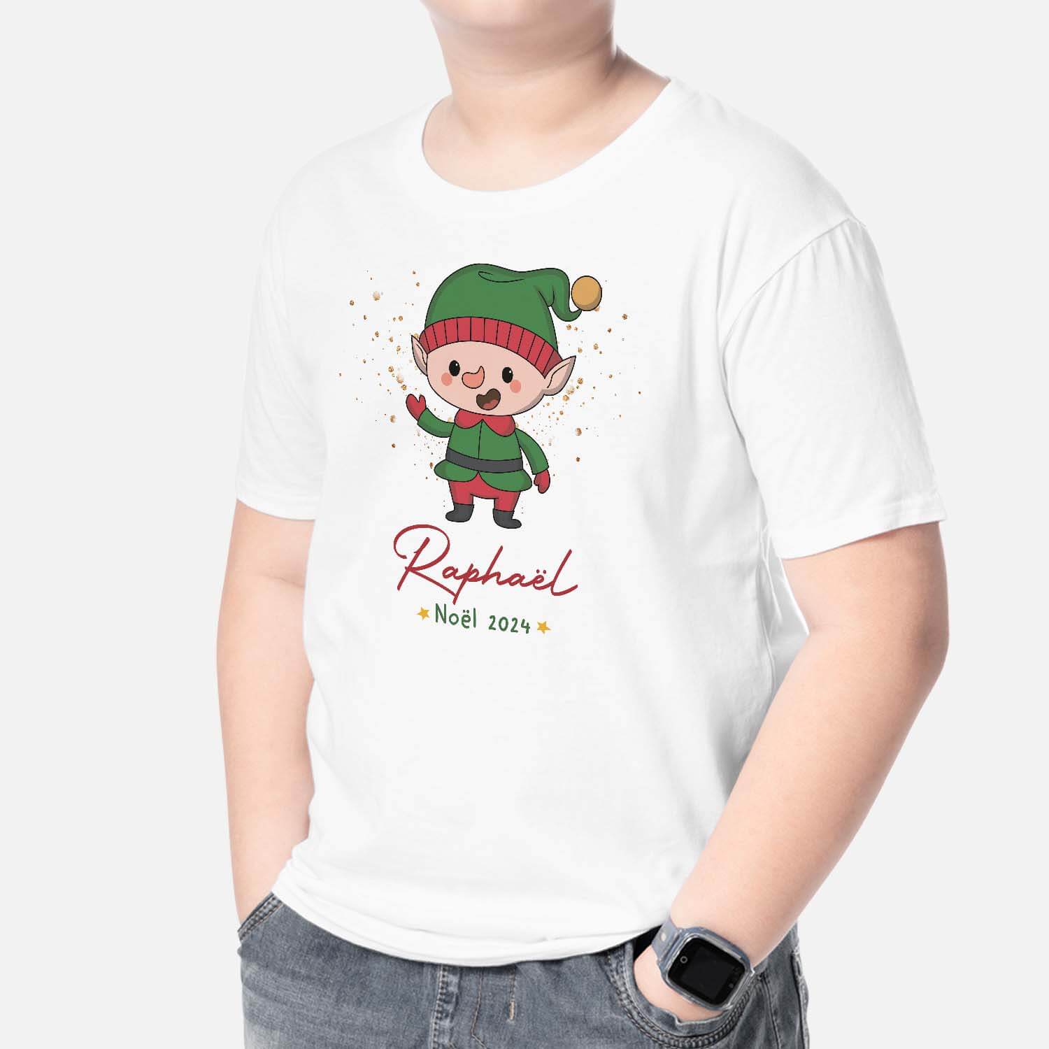 T-shirt De Noël Homme Ample - Col Rond, Manches Courtes - Motifs Discrets Flocons Et Sapins - Polyester Léger