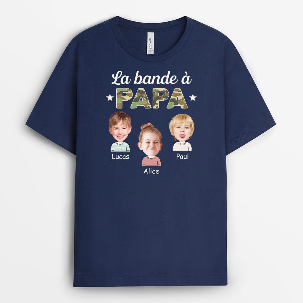 3018AFR2 la bande a papy camouflage avec visages tee shirt personnalise papy