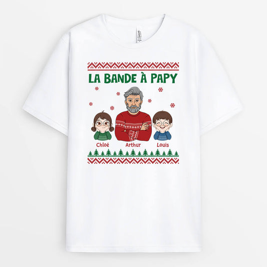 3023AFR1 la bande a papy cool motifs de noel t shirt papy personnalise