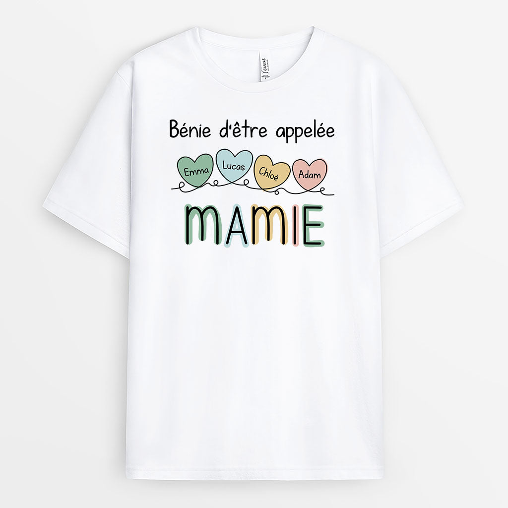 3029AFR1 benie detre appelee mamie pastel tee shirt pour mamie personnalise