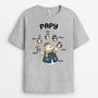 3039AFR2 papy bonhomme de neige et ses manchots t shirt grand pere pour noel personnalise