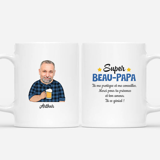 3040MFR1 super beau papa biere avec visage t shirt personnalise pour beau papa