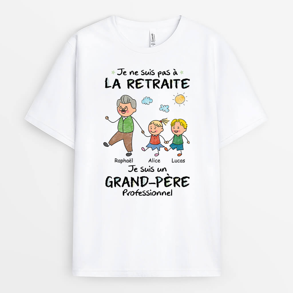 3045AFR1 je suis un papy professionnel version dessin t shirt humour pour papy