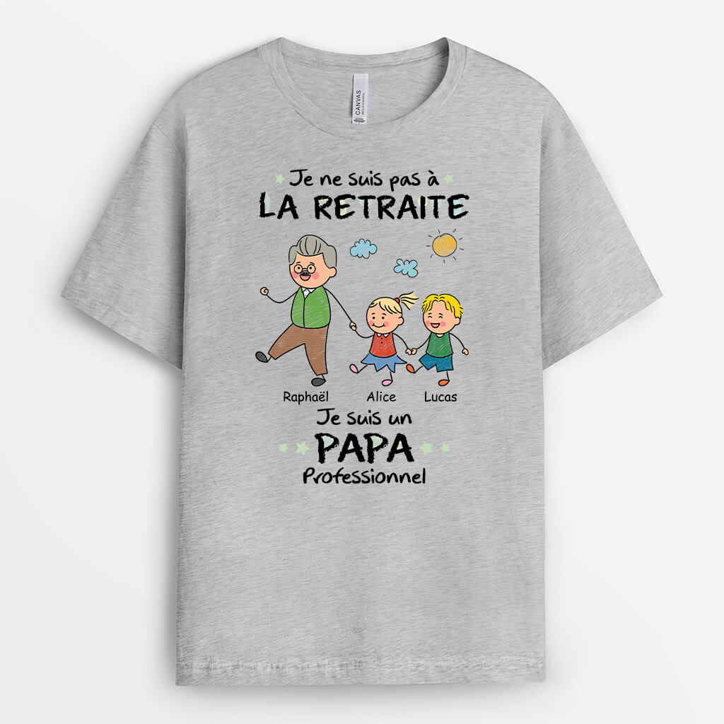 3045AFR2 je suis un papy professionnel version dessin t shirt humour pour papy