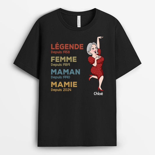 3046AFR1 mamie legende qui danse t shirt mamie personnalise