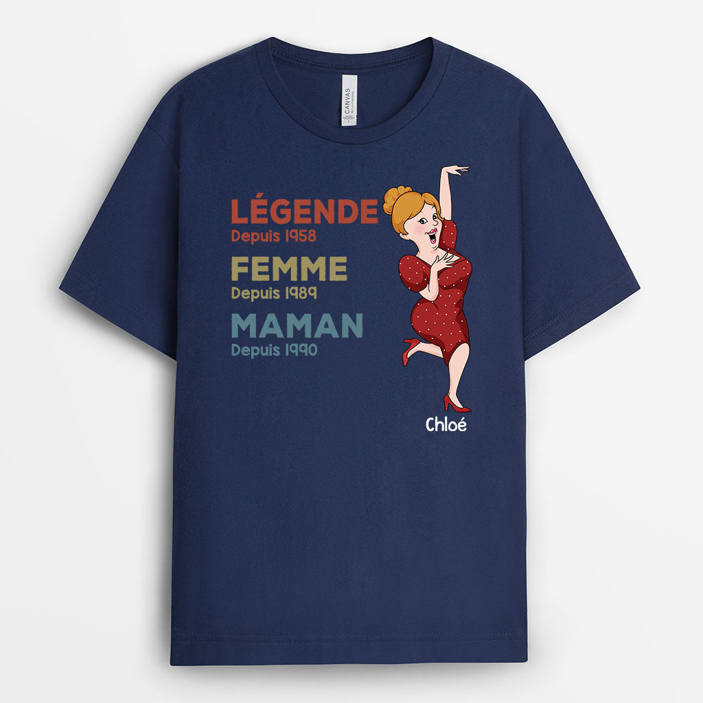 3046AFR2 mamie legende qui danse t shirt mamie personnalise