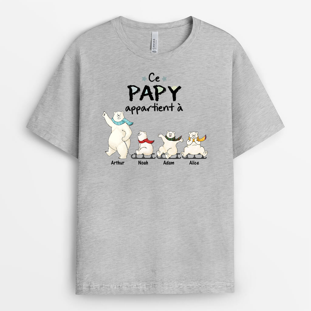 3049AFR1 ce papy appartient a version ours blancs tee shirt pour papy personnalise