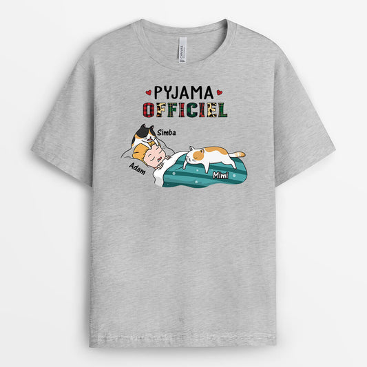 3056AFR2 pyjama officiel avec chats mignons tee shirt chat personnalise