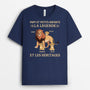 3057AFR1 papy lion et petits enfants t shirt personnalise avec animaux