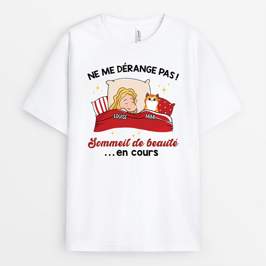 3060AFR1 sommeil de beaute en cours version chats t shirt personnalise chat
