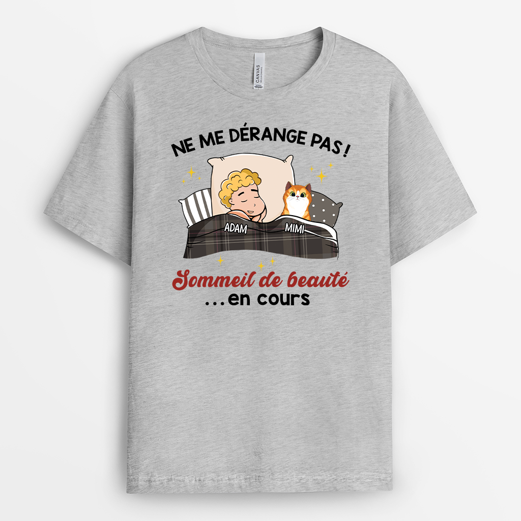 3060AFR2 sommeil de beaute en cours version chats t shirt personnalise chat