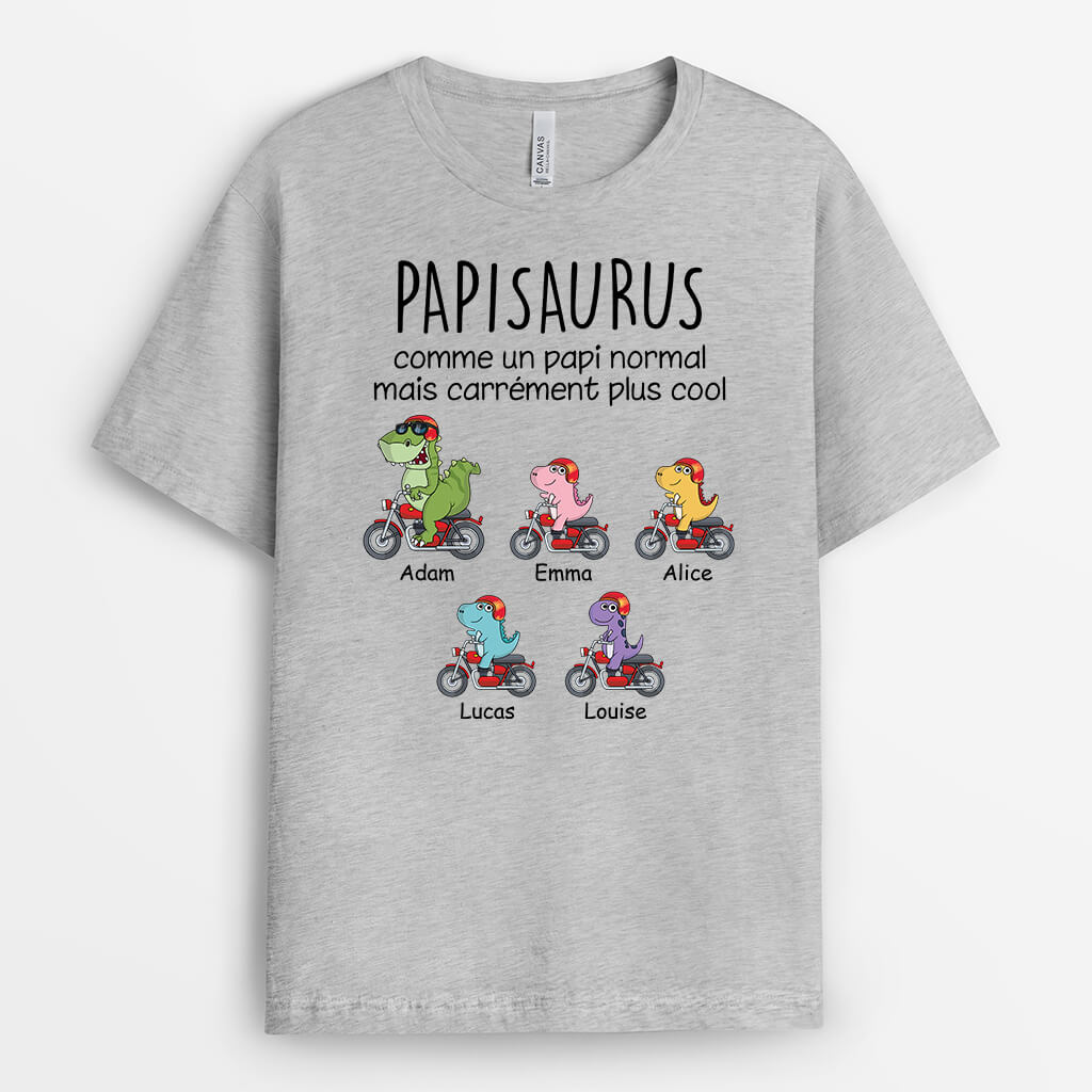 3067AFR2 papysaurus avec moto t shirt papy personnalise