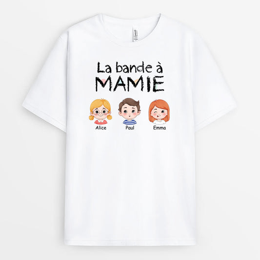 3069AFR1 la bande a mamie version enfant au visage rond t shirt pour mamie