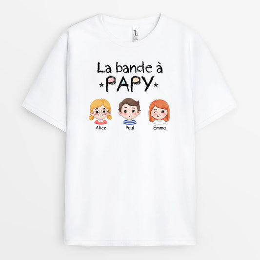 3069AFR1 la bande a papy version enfant au visage rond tee shirt papy personnalise