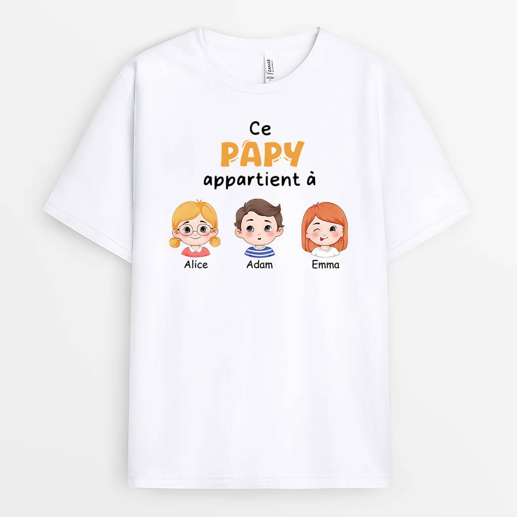 3071AFR1 ce papy appartient a version enfant au visage rond tee shirt papy personnalise