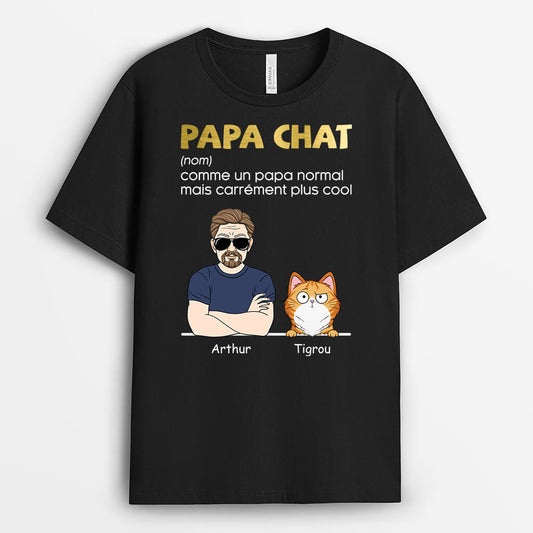 3073AFR1 definition de papa chat plus cool t shirt personnalise chat