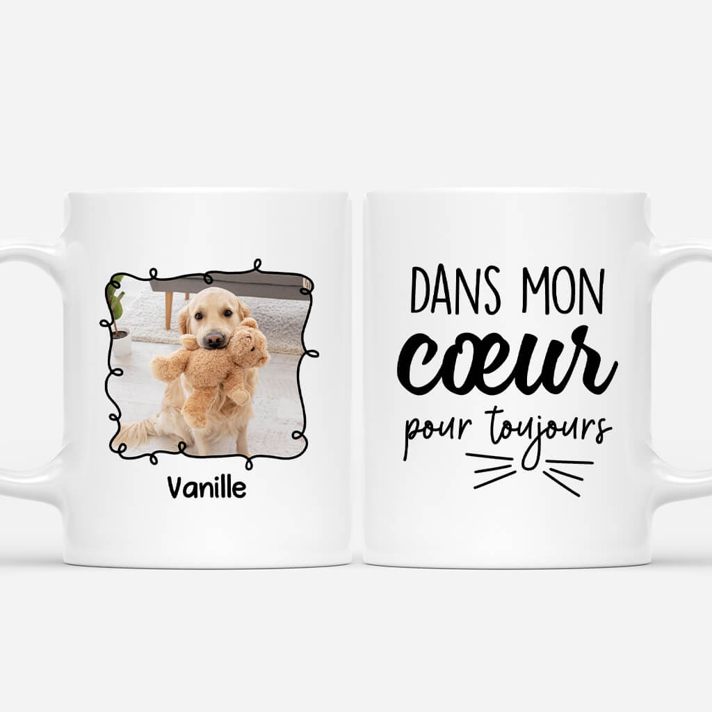 3084MFR1 dans mon coeur pour toujours version chien t shirt personnalise avec chien