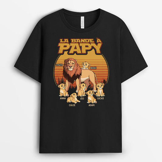 3085AFR1 la bande a papy lion retro t shirt personnalise papy