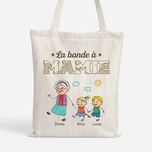 3089BFR1 tote bag personnalise mamie maman la bande a mamie avec enfant 3089bsp3b