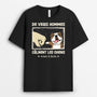 3092AFR1 les vrais hommes calinent des chiens t shirt personnalise avec chien