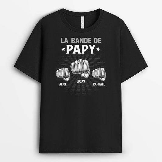 3093AFR1 la bande a papay version coups de poing monochromes t shirt grand pere personnalise