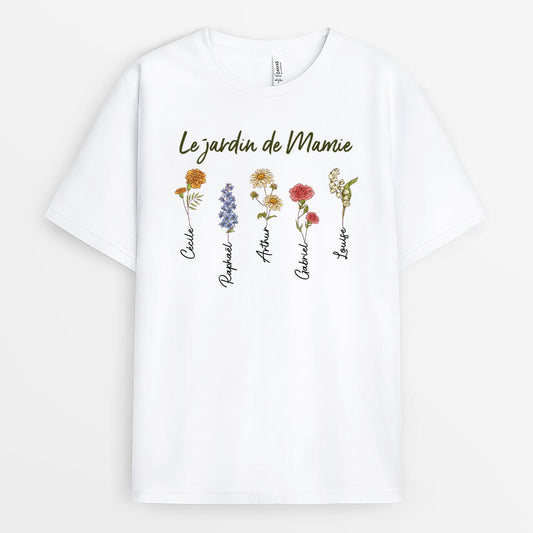 3097AFR1 le jardin de mamie retro t shirt personnalise mamie