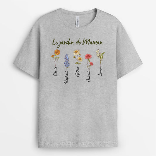 3097AFR2 le jardin de mamie retro t shirt personnalise mamie