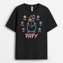 3103AFR1 papy version bonhomme de neige neon avec flocons t shirt personnalise pour papy