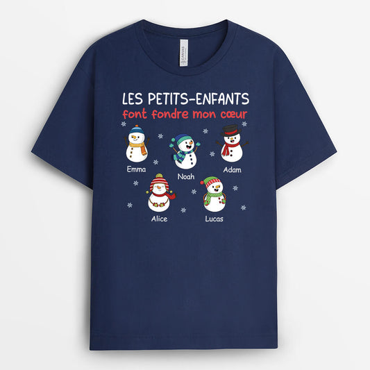 3107AFR1 les petits enfants font mon coeur version mamie t shirt personnalise mamie