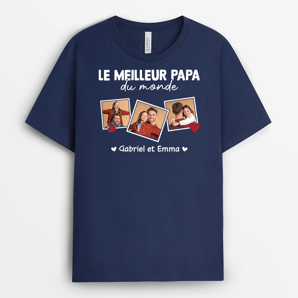 3128AFR2 la meilleure maman du monde avec photos t shirt pour maman personnalisable