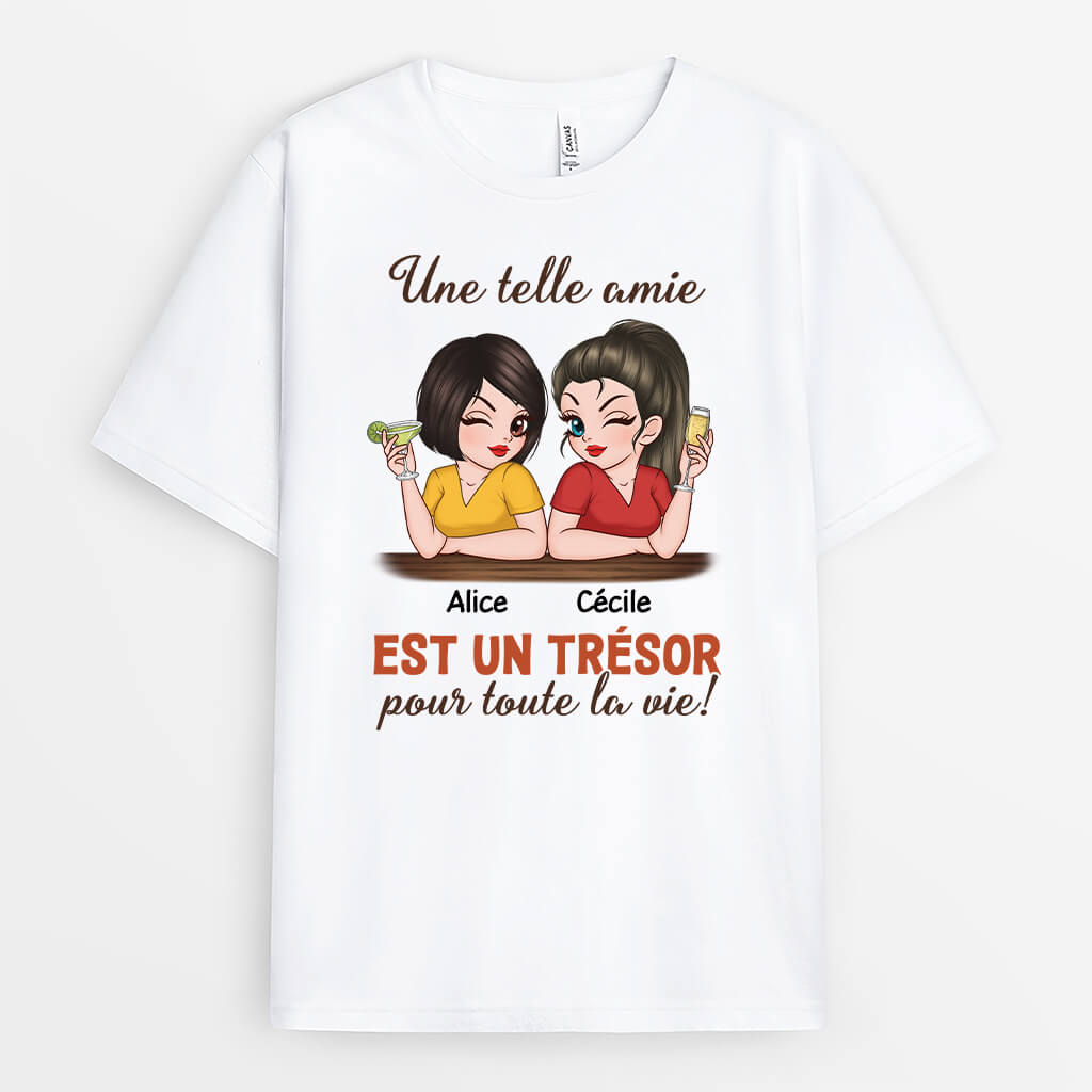 3129AFR1 une telle amie est un tresor pour toute la vie t shirt personnalise pour meilleure amie