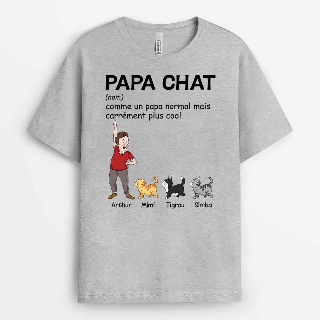 3133AFR2 definition de papa chat plus cool qui danse t shirt personnalise pour papa