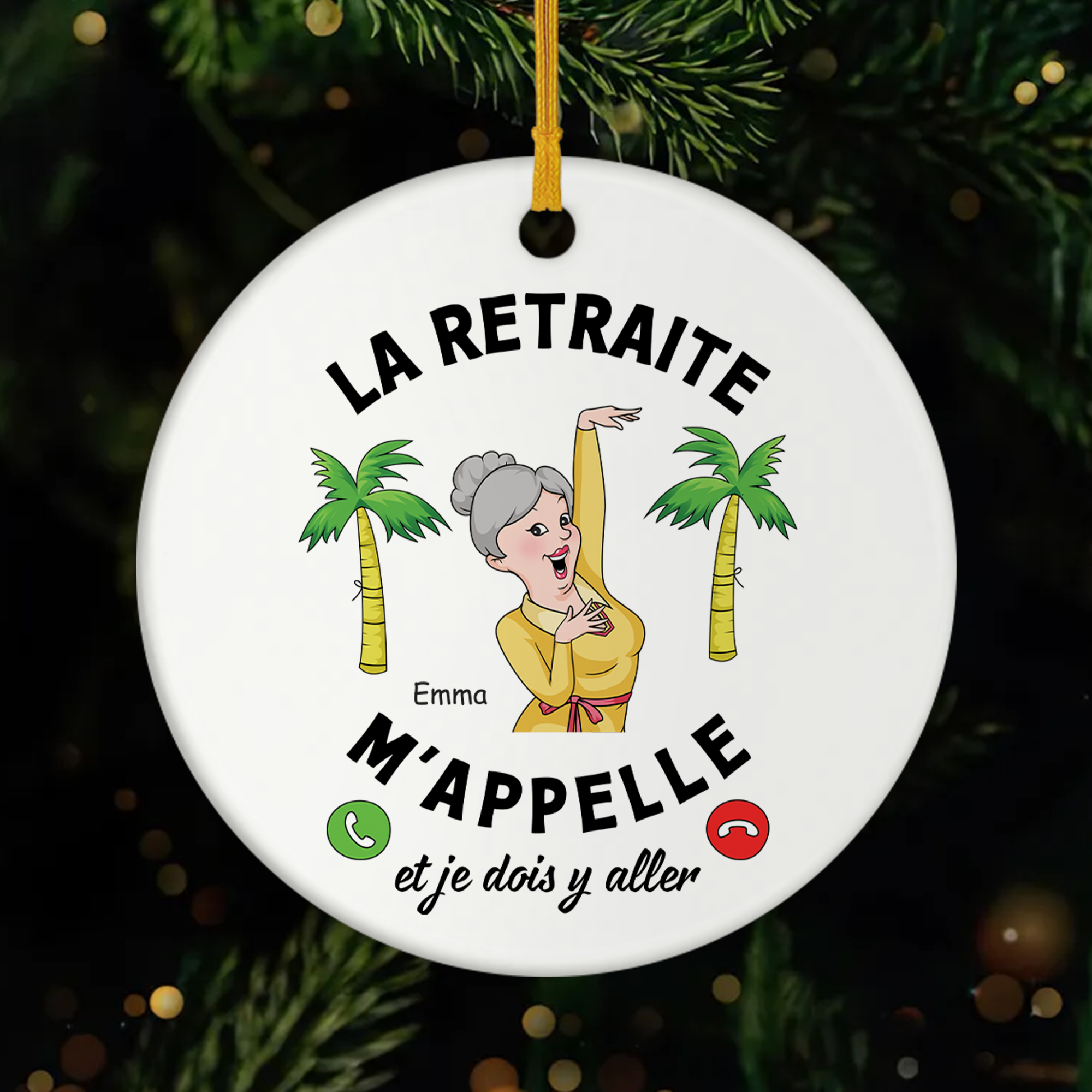 3138OFR1 ornement ceramique personnalise pour femme et homme la retraite mappelle 3138o