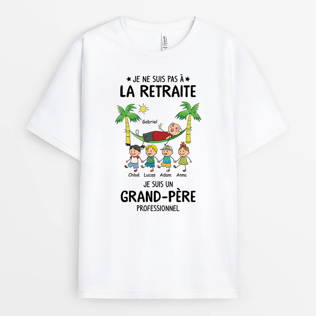 3139AFR1 je suis un papy professionnel version hawai t shirt personnalise papy pour la retraite